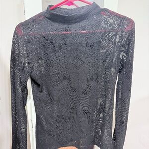 Express EUC Elegant Black Lace Women Top SZ MED